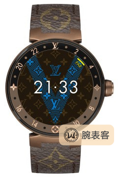 路易·威登智能腕表Tambour Horizon哑光棕色智能腕表